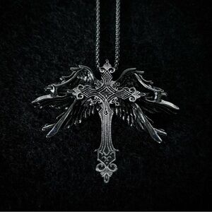 ☦︎ Y2K Cross With Wings Necklace ☦︎